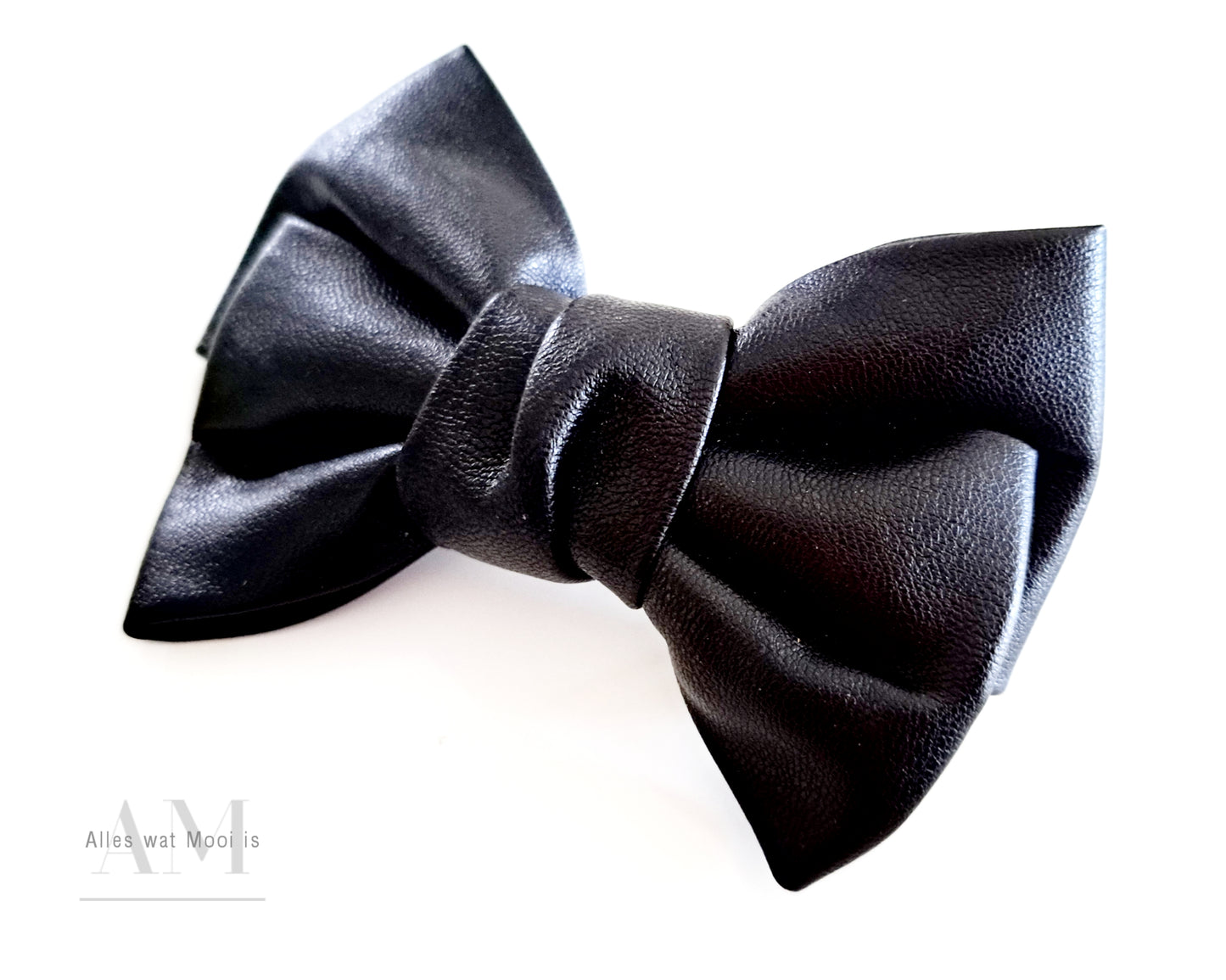 Faux Leather Bow Hair Barrette