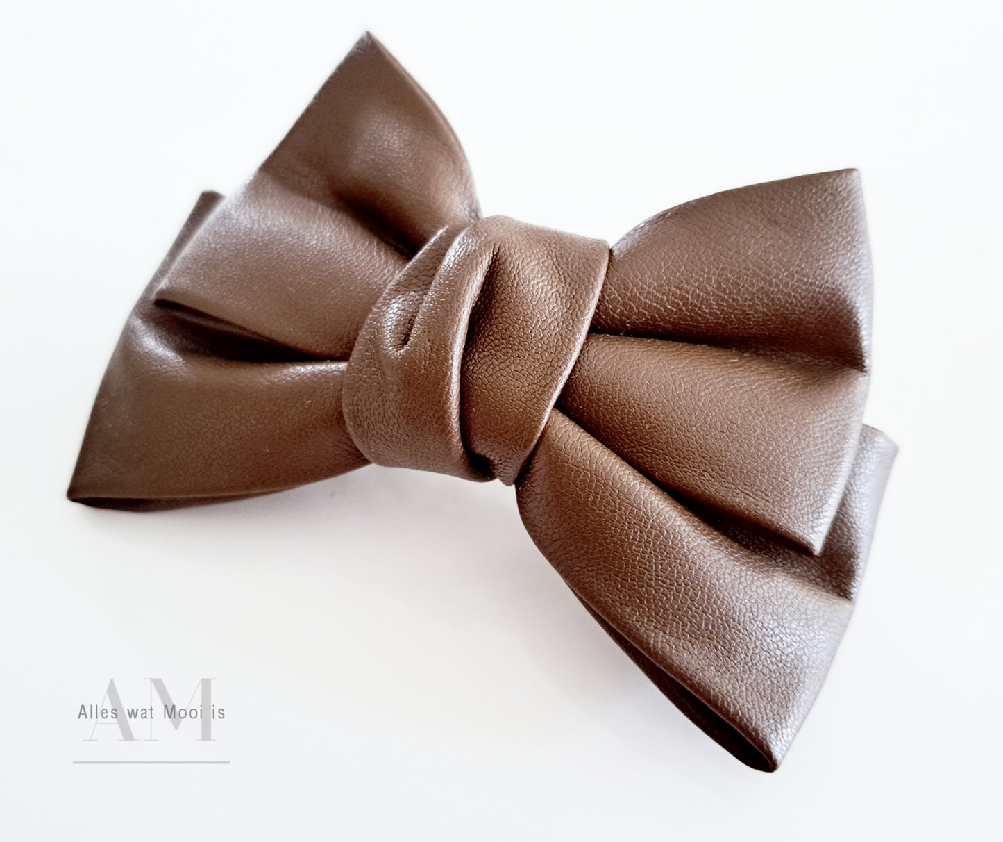 Faux Leather Bow Hair Barrette