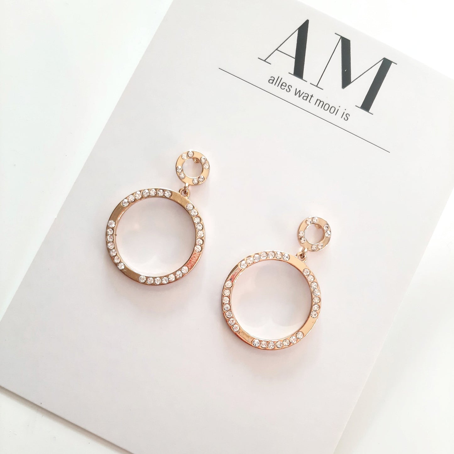 Golden Diamante Circle Earrings